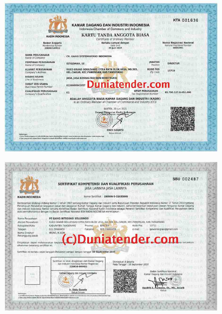 SBU KADIN, SBU Non Konstruksi, SBU Non Konstruksi Konsultan, SBU Non Konstruksi Pengadaan Barang, SBU Kon Konstruksi Telematika Kartu Tanda Anggota (KTA) KADIN & Sertifikasi Badan Usaha (SBU) Non Konstruksi KADIN